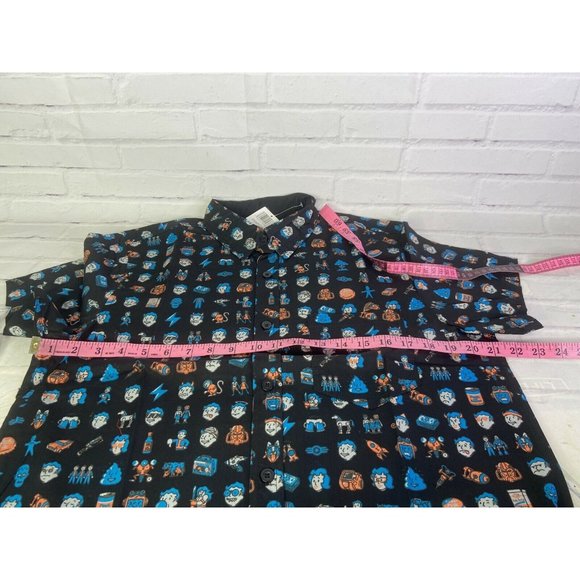 Bethesda Fallout Game All Over Print Woven Cotton Button Up Shirt Mens Size M - Picture 7 of 8